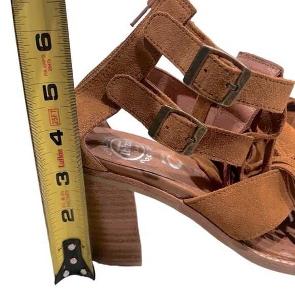 Jeffrey Campbell Western Revival Fringe Dodge Suede Stacked Heel Sandals Size 8 - Picture 11 of 15